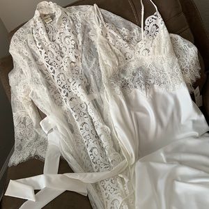 Jonquil by Diane Samandi Floral Lace Gown and Robe Bridal Set